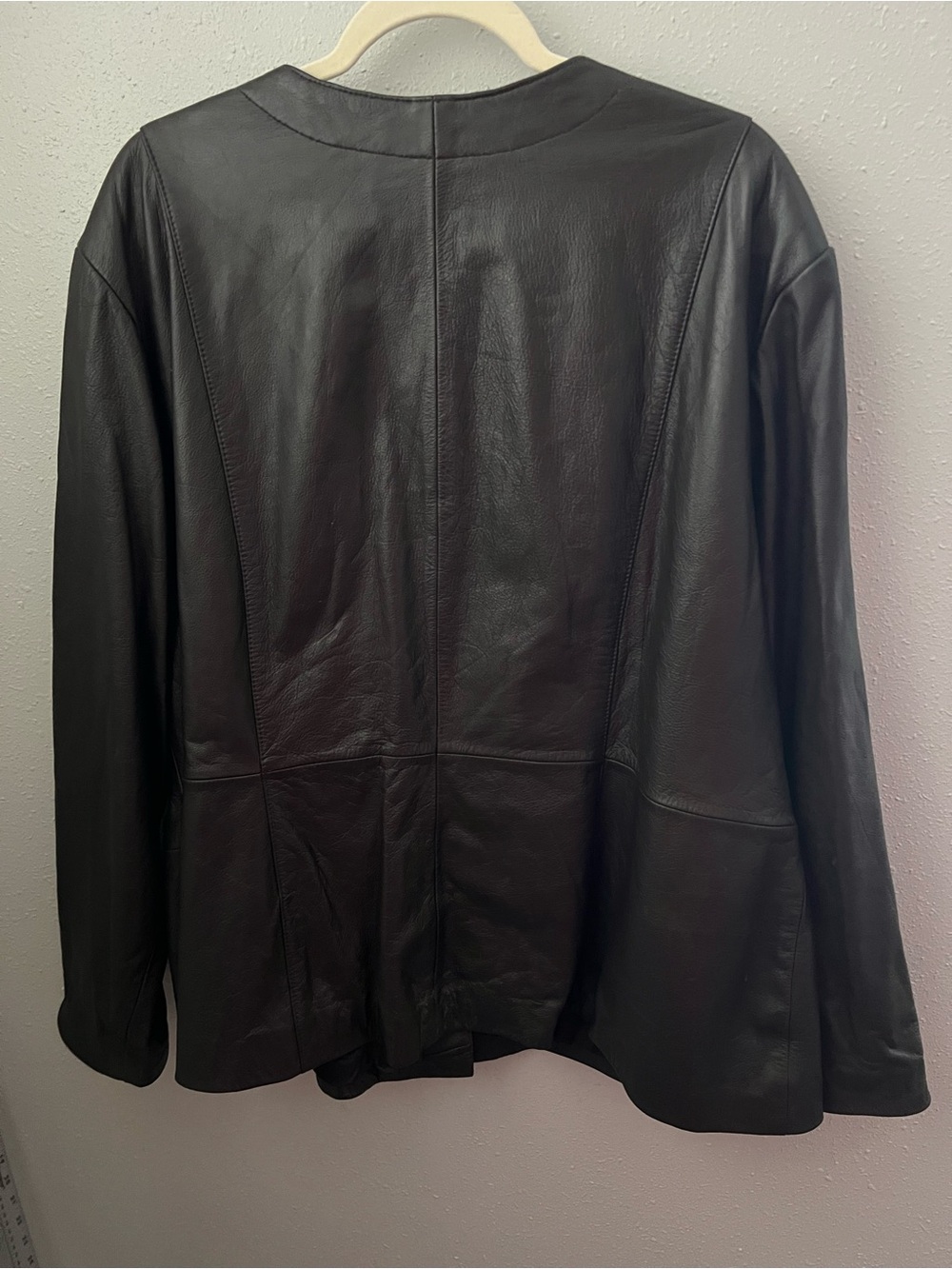 Moda Spiegel Classic Brown Leather Button Front Jacket with Gold Tone Buttons - Picture 2 of 12